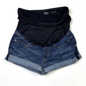 Levi Strauss Signature Maternity Shorts Women’s Large Blue Denim Jean Cuffed
